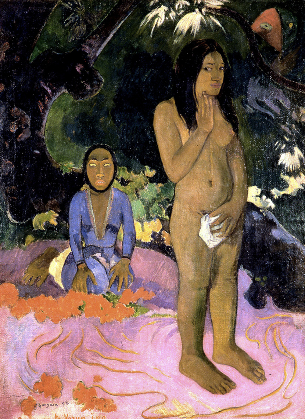 Paul Gauguin. Parau no te varua ino (Words of the Devil), 1892. National Gallery of Art, Washington, D.C., Gift of W. Averell Harriman Foundation in memory of Marie W. Harriman
