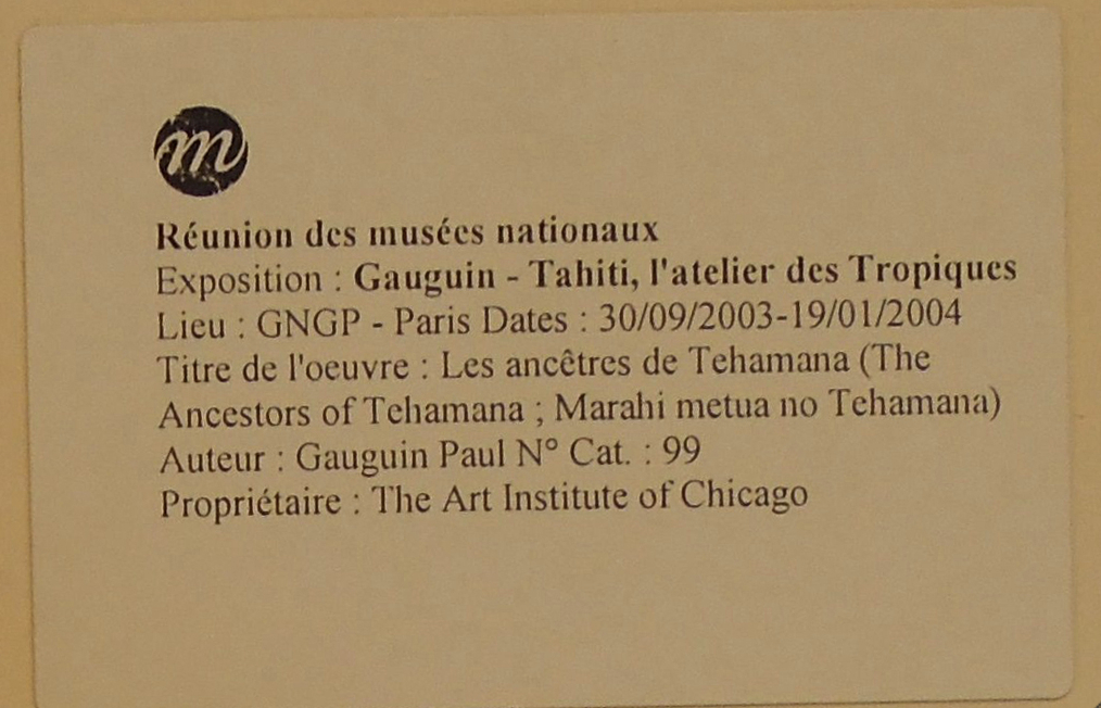 Gauguin | Online Scholarly Catalogue | Art Institute of Chicago | 80.613_label n