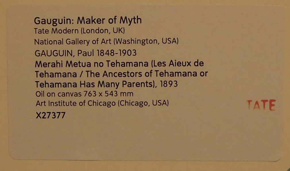 Gauguin | Online Scholarly Catalogue | Art Institute of Chicago | 80.613_label p