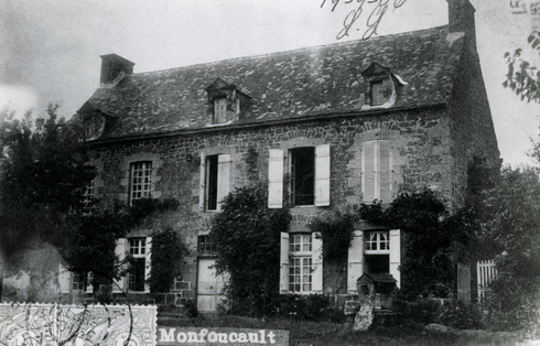 A late-nineteenth-century postcard showing Ludovic Piette’s house in Montfoucault, before 1906. Private collection.