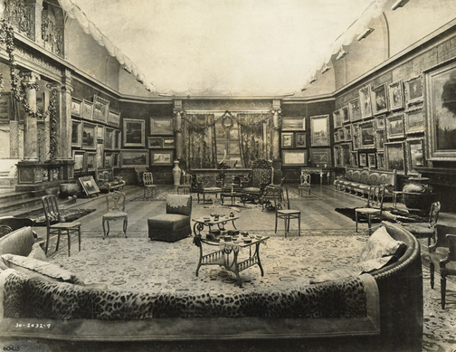 Interior of Mrs. Potter (Bertha Honoré) Palmer’s picture gallery in her home at 1350 North Lake Shore Drive. Art Institute of Chicago Archives.