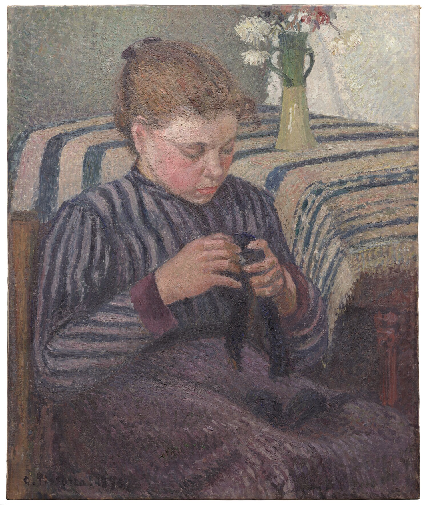 Camille Pissarro, Woman Mending, 1895, The Art Institute of Chicago, 1959.636