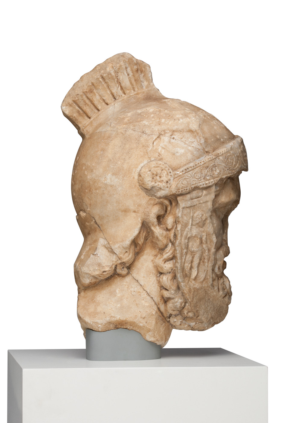 Oak Stand Art Deco Bronze statue Bust Ancient Roman Legionnaire General Maximus 