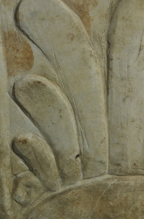 Detail showing the sharp-edged discolorations on the proper right side of Cinerary Urn (late 1st/early 2nd century A.D.). The Art Institute of Chicago, 1926.621a–b.