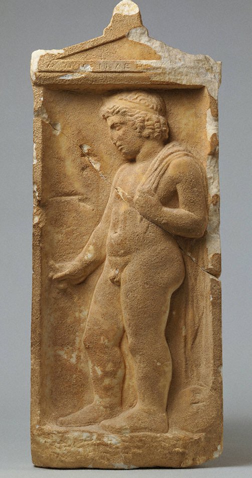 Gravestone of the Boy Mnesikles, Princeton University Art Museum, inv. y1986-87, in Jenifer Neils and John H. Oakley, Coming of Age in Ancient Greece: Images of Childhood from the Classical Past, Cat. 22