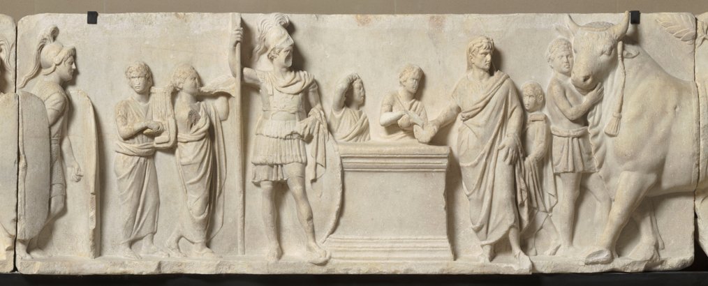 Roman Art | Online Scholarly Catalogue | Art Institute of Chicago | Census scene from the so-called Domitius Ahenobarbus Relief, Musée du Louvre, Paris