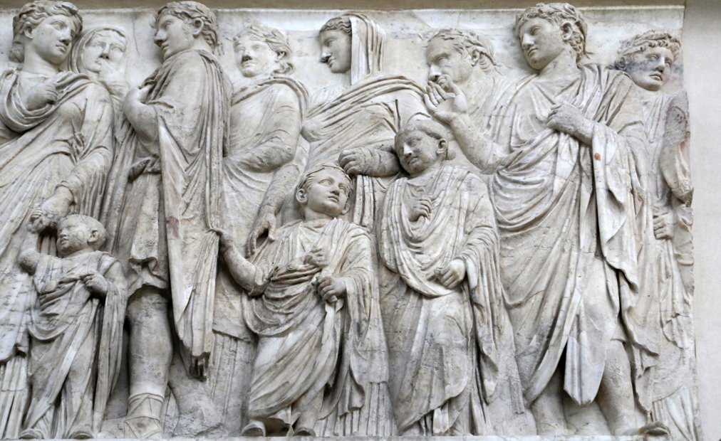 Roman Art | Online Scholarly Catalogue | Art Institute of Chicago | Ara Pacis Augustae, south frieze showing Marcus Agrippa and imperial family, in Diana E. E. Kleiner