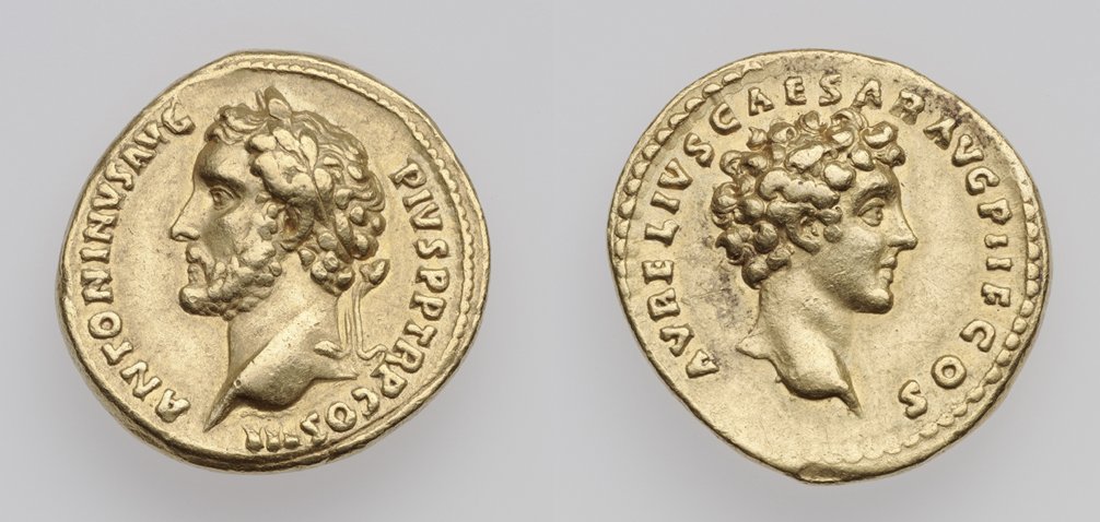 Roman Art | Aureus with Head of Antoninus Pius, A.D. 140. Roman. Gold; diam. 19.5 mm (1 3/4 in.). Museum of Fine Arts, Boston, gift of Michael C. Ruettgers. | Online Scholarly Catalogue | Art Institute of Chicago