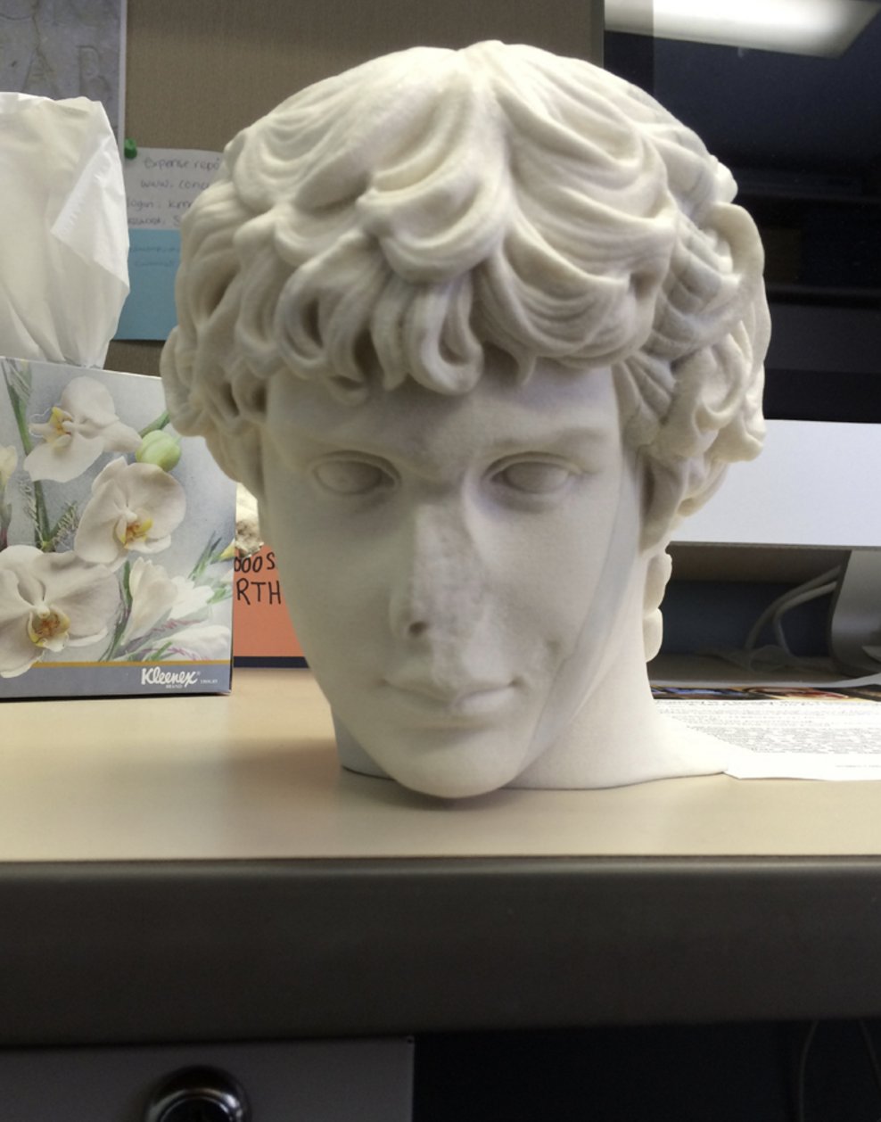 A 3D printed full-scale model shows the complete integration of the head of the Bust of Antinous