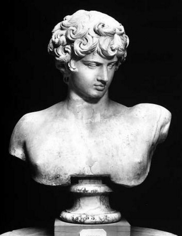 The first known photograph, c. 1890, of the Bust of Antinous