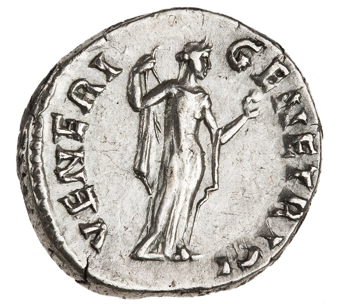 Denarius of Hadrian portraying Sabina on the obverse and depicting Venus Genetrix on the reverse, American Numismatic Society, New York