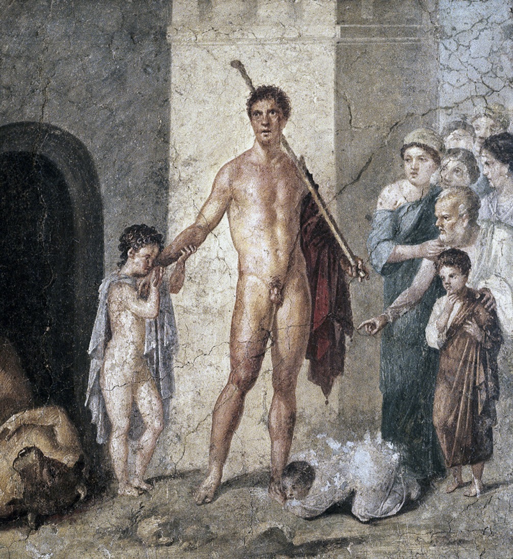 Theseus and the Minotaur, from Pompeii VII.2.16 (House of Gavius Rufus), Museo Archeologico Nazionale, Naples