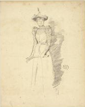 James McNeill Whistler (American, 1834–1903). Gants de suède, 1890. Transfer  lithograph in black on cream laid paper; 216 × 102 mm (image); 257 × 206 mm (sheet).   The Art Institute of Chicago, the Charles Deering Collection, 1927.5790.